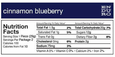 Enduro Bites Cinnamon Blueberry - Enduro Bites Sports Nutrition