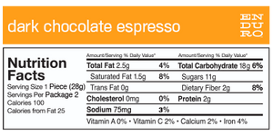 Enduro Bites Dark Chocolate Espresso - Enduro Bites Sports Nutrition